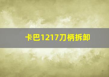 卡巴1217刀柄拆卸