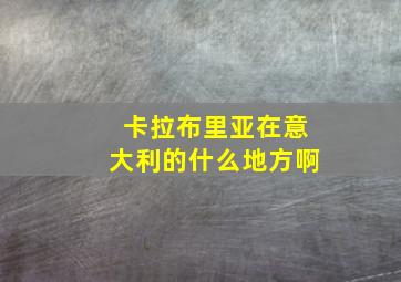 卡拉布里亚在意大利的什么地方啊