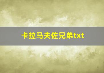 卡拉马夫佐兄弟txt