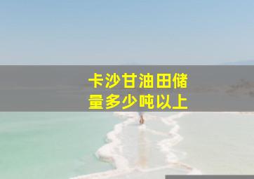 卡沙甘油田储量多少吨以上