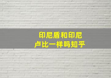 印尼盾和印尼卢比一样吗知乎