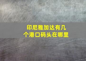 印尼雅加达有几个港口码头在哪里