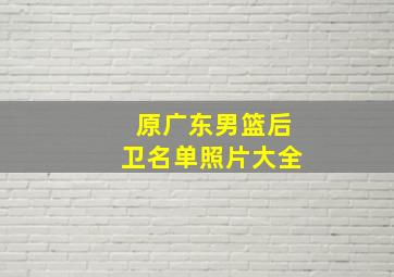 原广东男篮后卫名单照片大全