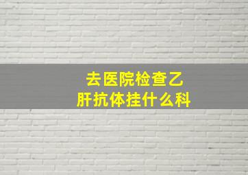 去医院检查乙肝抗体挂什么科