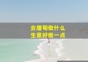 去缅甸做什么生意好做一点