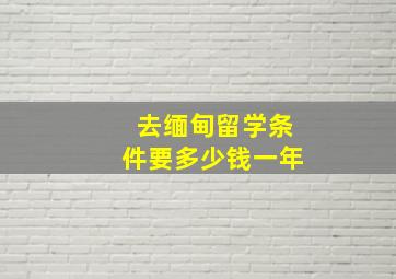 去缅甸留学条件要多少钱一年