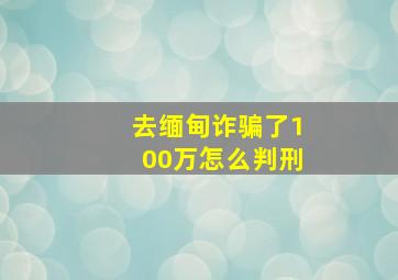 去缅甸诈骗了100万怎么判刑