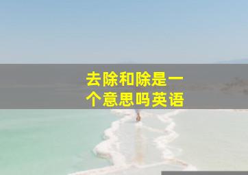 去除和除是一个意思吗英语