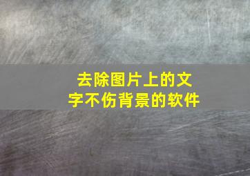 去除图片上的文字不伤背景的软件