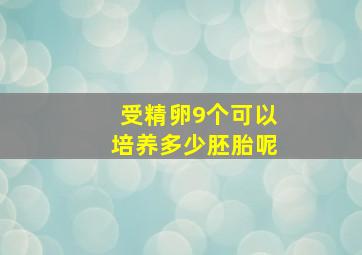 受精卵9个可以培养多少胚胎呢