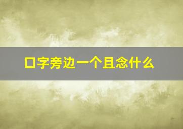 口字旁边一个且念什么