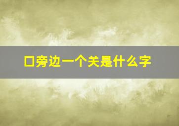 口旁边一个关是什么字