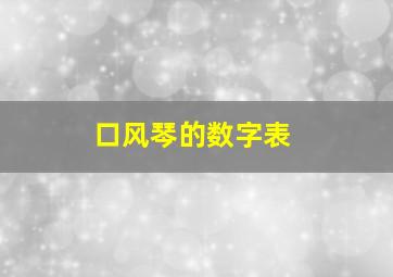 口风琴的数字表