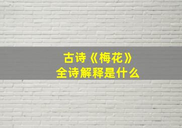 古诗《梅花》全诗解释是什么