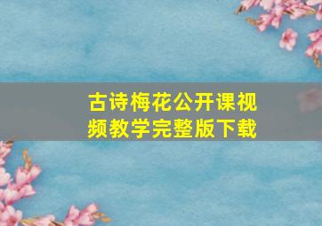 古诗梅花公开课视频教学完整版下载