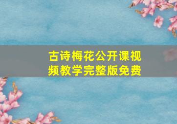 古诗梅花公开课视频教学完整版免费