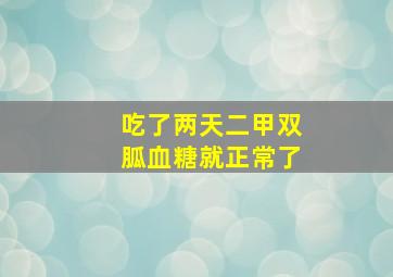 吃了两天二甲双胍血糖就正常了