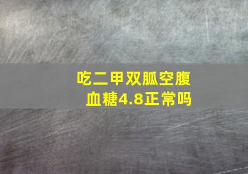 吃二甲双胍空腹血糖4.8正常吗