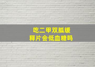 吃二甲双胍缓释片会低血糖吗