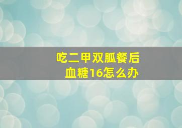 吃二甲双胍餐后血糖16怎么办