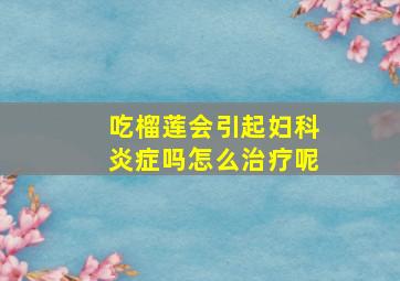 吃榴莲会引起妇科炎症吗怎么治疗呢