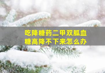 吃降糖药二甲双胍血糖高降不下来怎么办