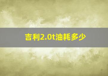 吉利2.0t油耗多少