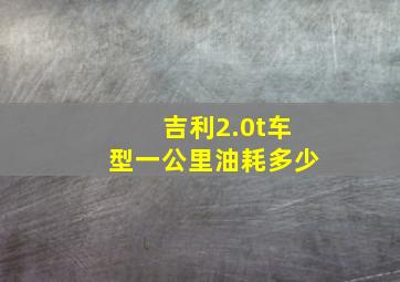 吉利2.0t车型一公里油耗多少