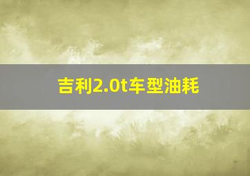 吉利2.0t车型油耗