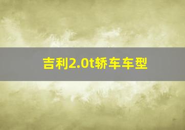 吉利2.0t轿车车型