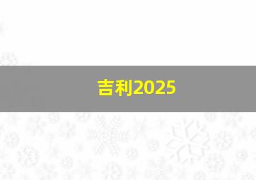 吉利2025