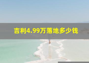 吉利4.99万落地多少钱