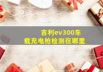 吉利ev300车载充电枪检测在哪里