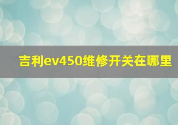 吉利ev450维修开关在哪里