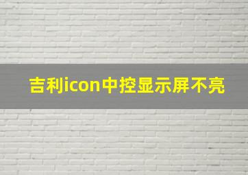 吉利icon中控显示屏不亮