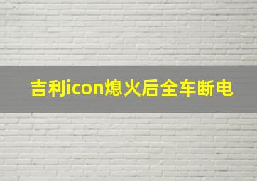 吉利icon熄火后全车断电