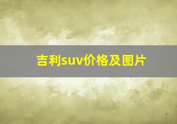 吉利suv价格及图片