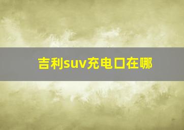 吉利suv充电口在哪