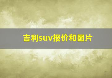 吉利suv报价和图片