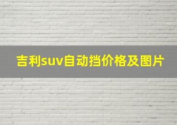 吉利suv自动挡价格及图片