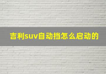 吉利suv自动挡怎么启动的