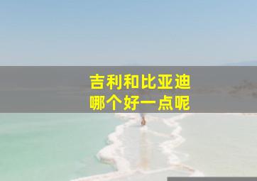 吉利和比亚迪哪个好一点呢