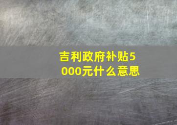 吉利政府补贴5000元什么意思