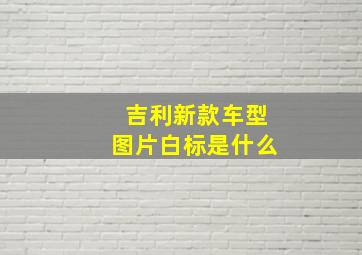 吉利新款车型图片白标是什么