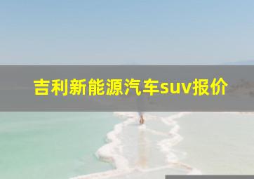 吉利新能源汽车suv报价