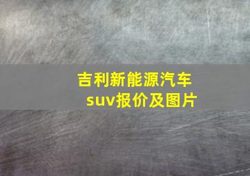 吉利新能源汽车suv报价及图片