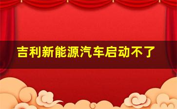 吉利新能源汽车启动不了