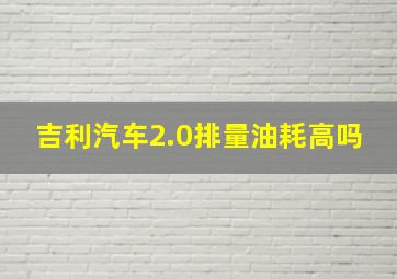 吉利汽车2.0排量油耗高吗