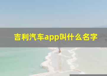 吉利汽车app叫什么名字