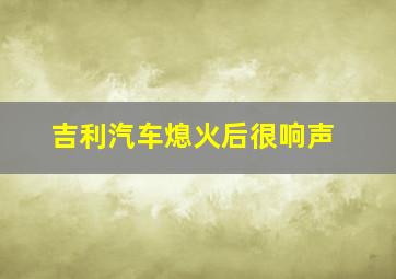 吉利汽车熄火后很响声